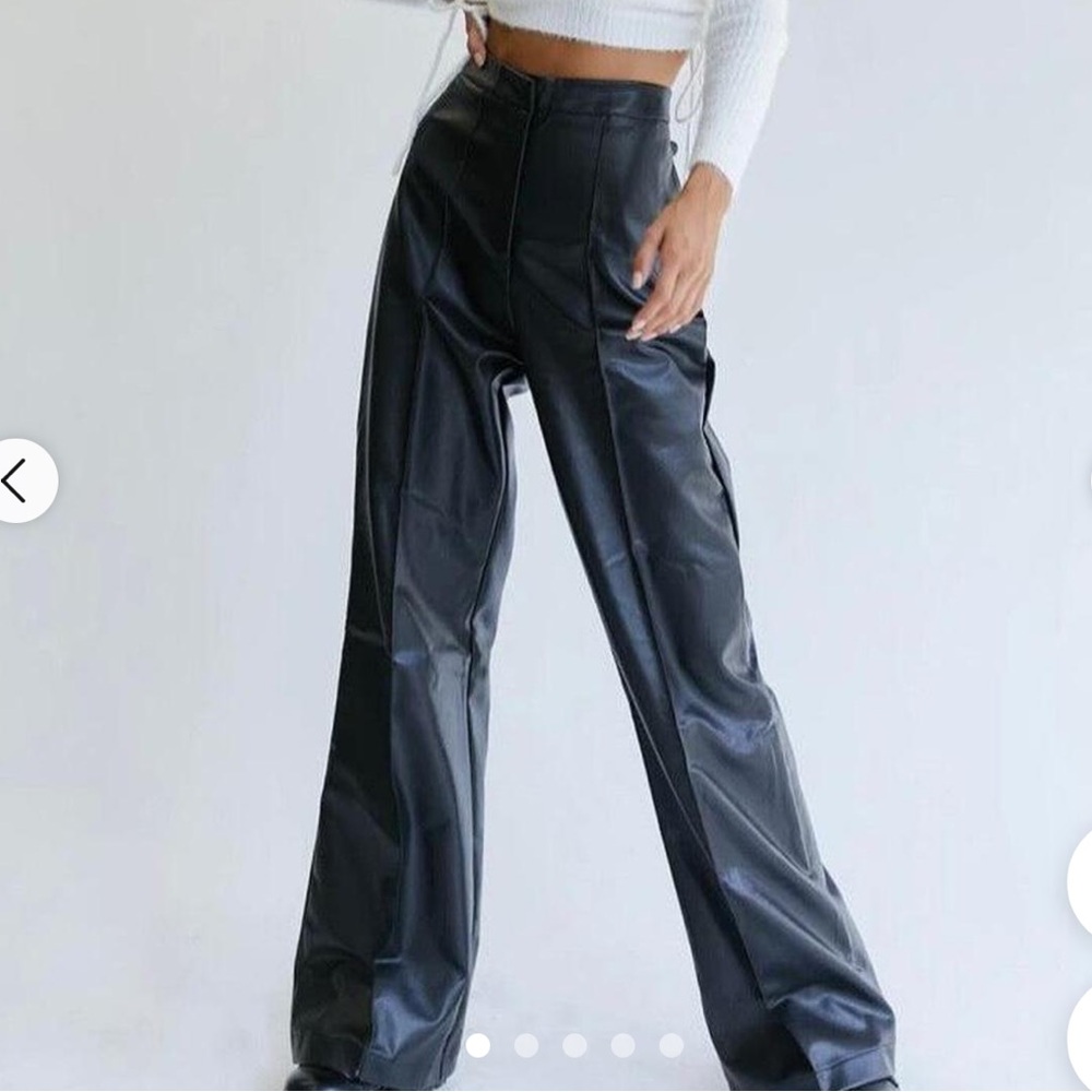 Lioness Sleek Black Wide Leg Pants